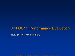 Unit OS 11: System Performance Evaluation