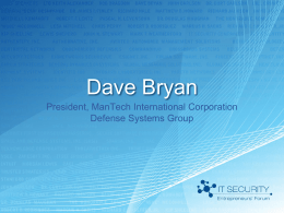 Dave Bryan - Security Innovation Network
