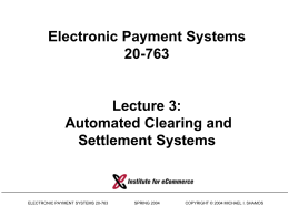 Automated Clearing and Settlement Systems 2004
