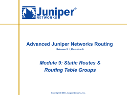 Route Tables, Configured Routes, & Route Filters