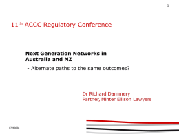 Next generation networks in Australia and NZ