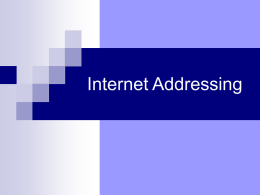 Internet Addressing