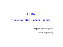 CIDR Classless Interdomain Routing