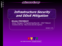 Infrastructure Security and DDoS Mitigation SwiNOG-7