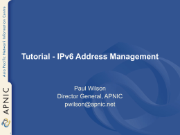 Tutorial - IPv6 Address Management