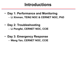 Performance & Monitoring - Internet Education and Research