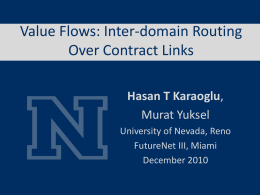 Value Flows: Inter-domain Routing Over Contract Links