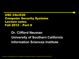 Advanced Operating Systems, CSci555 - CCSS