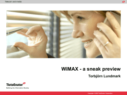 WiMAX overview - SUNET