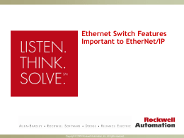 EtherNet/IP Switch Features