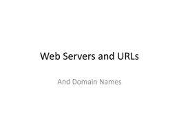 Web Servers and URLs - Computer Science at Siena College