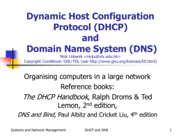 Dynamic Host Configuration Protocol (DHCP) and Domain Name