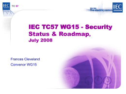IEC TC57 WG15 Status Report