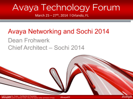 Avaya Networking and Sochi 2014
