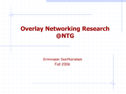 Overlay Networking Research @NTG