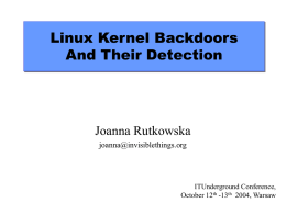 Linux Kernel Backdoors and their detection