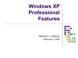 Windows XP Professional - Pioneer Pacific College