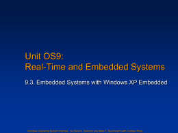 Unit OS 9: Embedded Systems with Windows XP Embedded