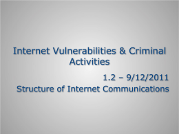 Internet Vulnerabilities & Criminal Activities