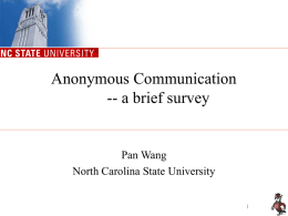 Anonymous Communication -