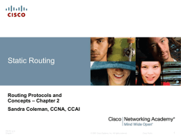 Static Routing - Information Systems Technology