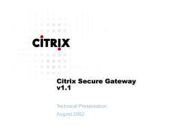 Citrix Secure Gateway - Partner