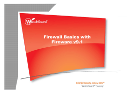 Firewall Basics with Fireware for WSM v9.0