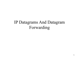 IP Datagrams and Datagram Forwarding