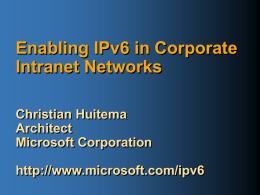 IPv6 deployment in enterprise networks