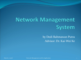 Network Management System and The Application in WiMAX
