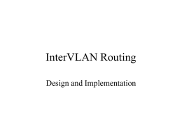 InterVLAN Routing - YSU Computer Science & Information Systems