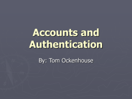 Accounts and Authentication