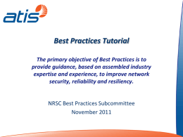 NRSC Best Practices Tutorial (2011)