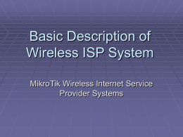 Basic Description of Wireless ISP System