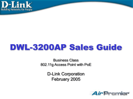 DWL-3200AP Sales Guide - D
