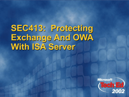 Protecting Exchange and OWA with ISA Server