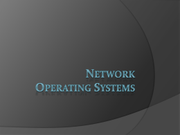 Network operating systems - Warsaw School of Economics