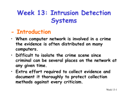 Week 12: Network Forensics