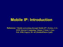 Mobile IP: Introduction - National Chi Nan University