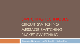 Switching Techniques: Circuit Switching