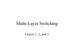Multi- Layer Switching - YSU Computer Science