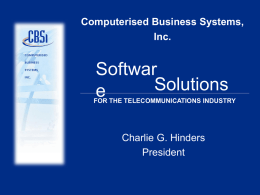 Computerised Business Systems, Inc.
