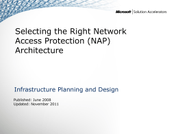 IPD - Selecting the Right NAP Architecture version 1.1