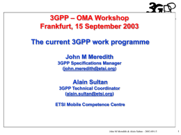 3GPP – OMA Workshop