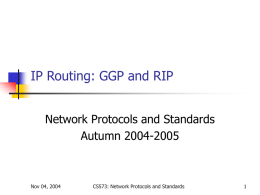 IP Routing, GGP, and RIP