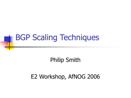 BGP Scaling Techniques