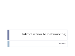 Introduction to networking