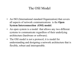 The OSI Model - Barry University, Miami Shores, Florida