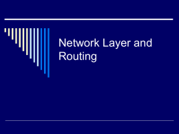 Week 4 Network Layer and Routing