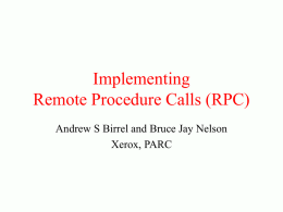 Implementing Remote Procedure Calls (RPC)